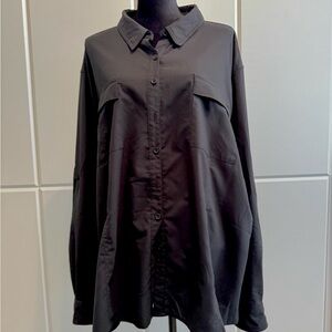 Reel Legends Plus Solid Oversized Mariner Long Sleeve Top Black